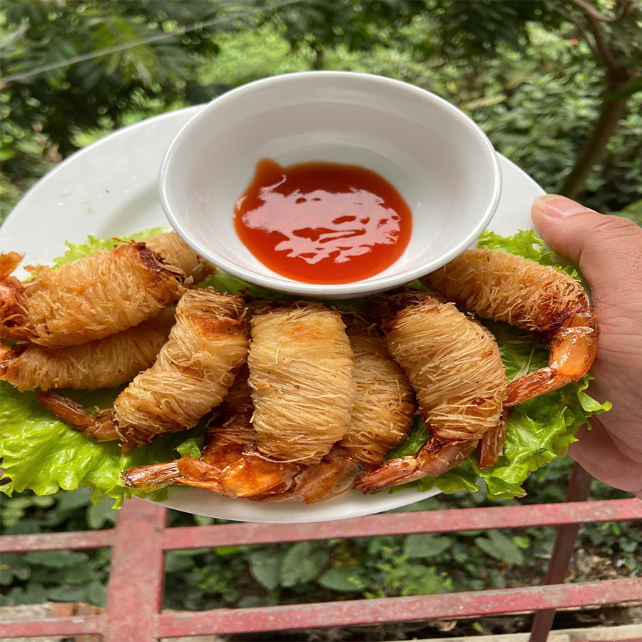 tôm cuộn tam tơ