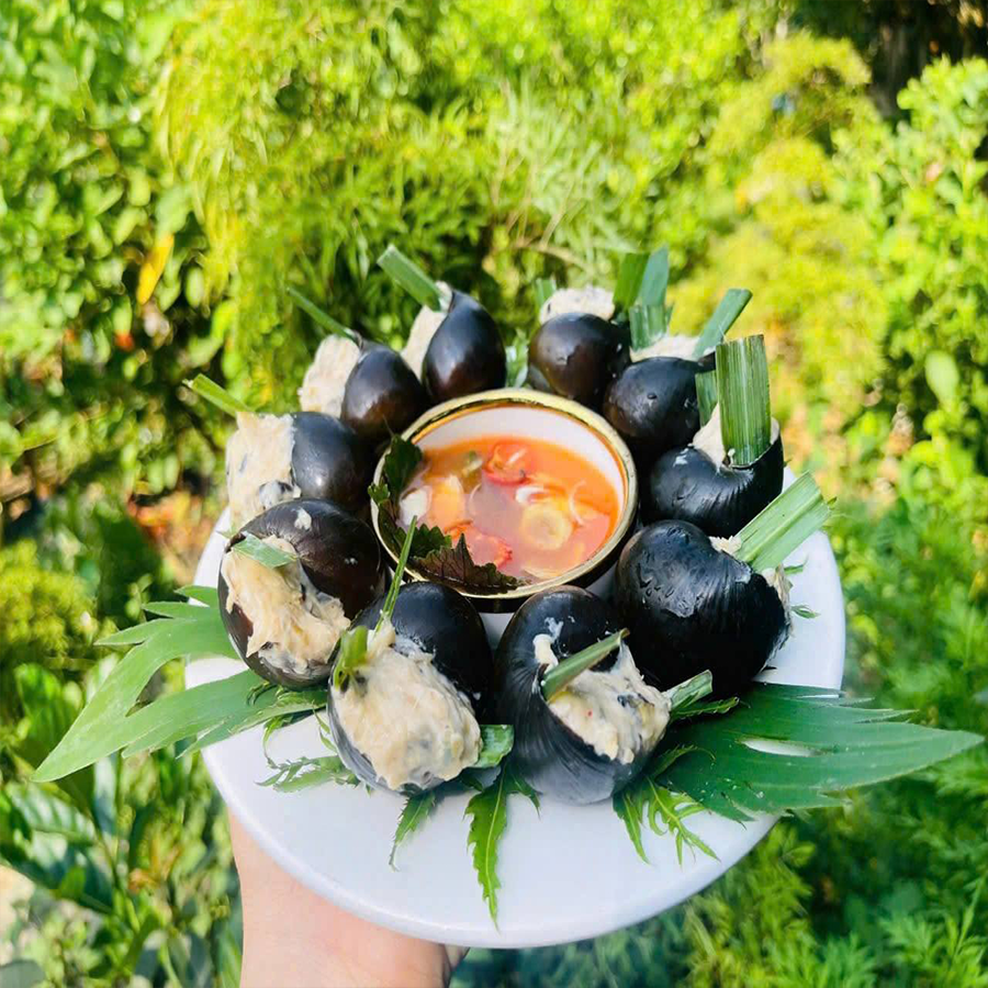 chả ốc nhồi con