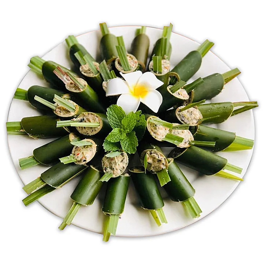 chả ốc nhồi ống nứa
